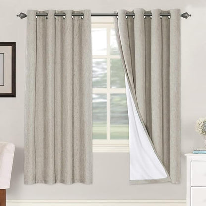 H.VERSAILTEX Linen Blackout Curtains 72 Inches Long 100% Absolutely Blackout by HVERSAILTEX