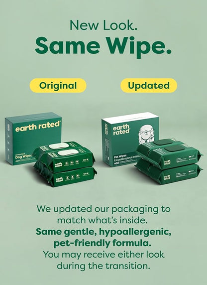 Earth Rated Pet Wipes for Dogs and Cats, Hypoallergenic, Cleaning and Hydrating - Image 2