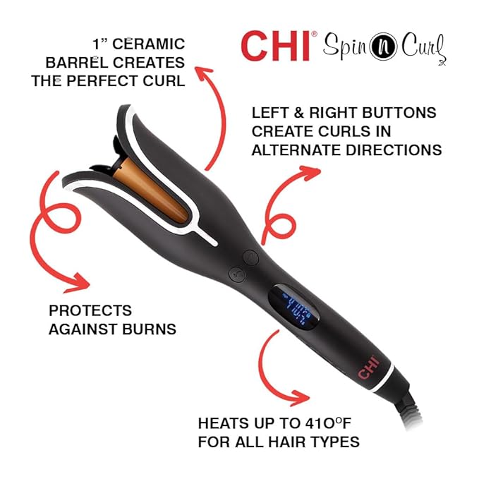 CHI Spin N Curl, Curling Iron For Healthy & Shiny Effortless Curls & Waves - Image 2