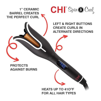 CHI Spin N Curl, Curling Iron For Healthy & Shiny Effortless Curls & Waves - Image 2