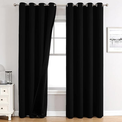 ChrisDowa 100% Blackout Curtains 90 inch Long by ChrisDowa