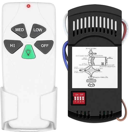 Universal Ceiling Fan Remote Control Kit Dimmable, Replacement by Onisamt