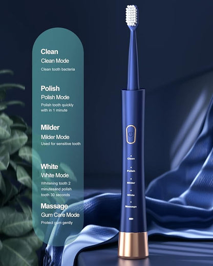 AJELU IPX7 Waterproof Sonicare Electric Toothbrush, 2-Hour Fast Charge - Image 2