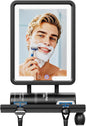 Heated Shower Mirror Fogless for Shaving (Gen 3) - 3 Colors Stepless Dimmable Lights, Anti-Fog Shaving Mirror with Razor Holder, No-Drilling, Removable - Black