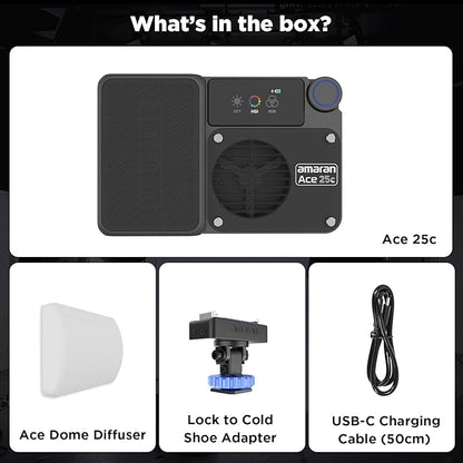 Amaran Ace 25c Pocket RGBWW LED Light, Boost Mode Up to 32W, Full-Color Mini - Image 3