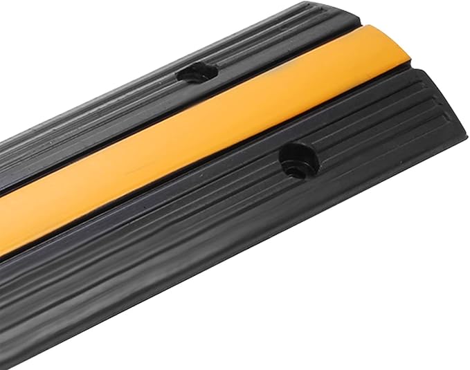 Reliancer 4 Pack 1-Channel Rubber Cable Protector Ramp Traffic Speed Bump - Image 9