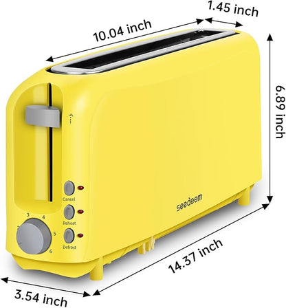 SEEDEEM 2 Slice Slim Toaster, Single 10" Long Slot Toaster Fits Bagels & - Image 5