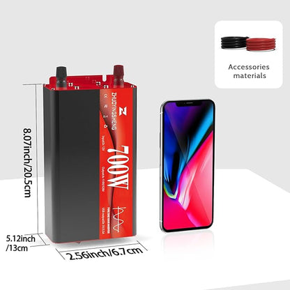 700W Pure Sine Wave Inverter 12V DC to 120V AC – 1400W Peak, Power Inverter - Image 6