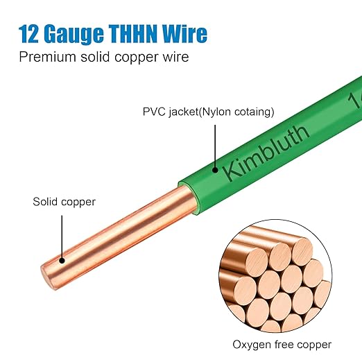 THHN Wire 12 Gauge 150 FT OFC Electrical Wire, 12 AWG Solid Copper Wire Rated - Image 2