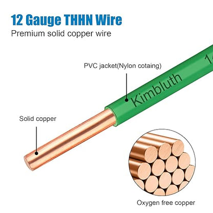 THHN Wire 12 Gauge 150 FT OFC Electrical Wire, 12 AWG Solid Copper Wire Rated - Image 2