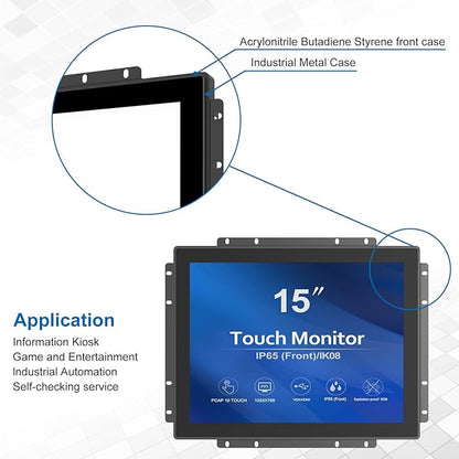 GreenTouch 15 Inch Industrial Open-Frame Touchscreen LCD Monitor - Image 5