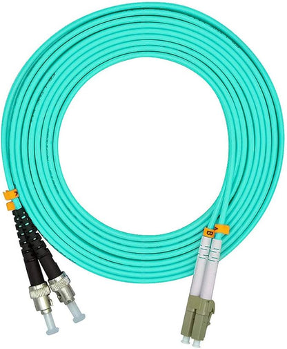 Jeirdus 15Meters 49ft LC to ST Duplex 50/125 10G OM3 Multi-Mode Fiber Optic by Jeirdus