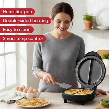 Saker Dual Zone Electric Omelette Maker 2026|Non-Stick Double Omelet Pan - Image 2