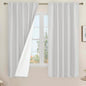 LAMIT 100% Blackout Linen Curtains, 63 Inches Linen Textured Thermal Bedroom by LAMIT