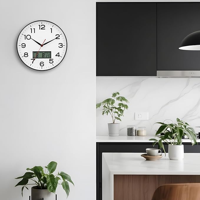 AKCISOT Wall Clock 12 Inch, Non-Ticking Silent Battery Operated Analog - Image 8