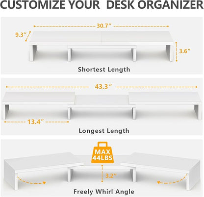 TAVR Furniture Dual Monitor Stand Riser, Computer Monitor Stands - Image 3
