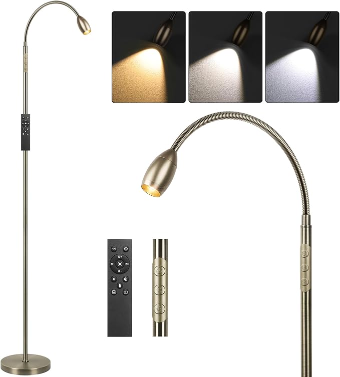 Reading Floor Lamp, Dimmable Zoomable Spotlight, Adjustable Color Beam Standing by AUZONIMICS