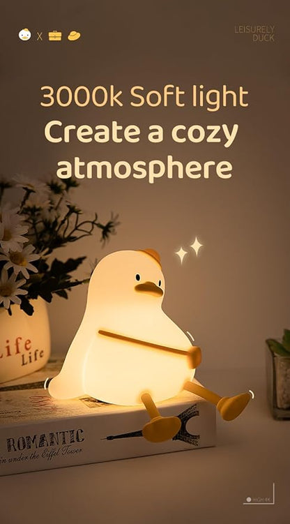 ATSUI Duck Night Light, Cute LED Squishy Novelty Animal Night Lamp, Food Grade - Image 6