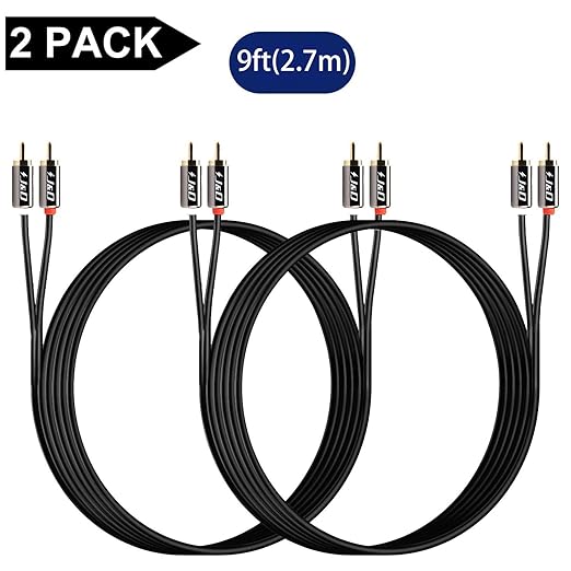 J&D RCA Cable, Copper Shell 2RCA Male to 2RCA Male Stereo Audio Cable, 9 Feet - Image 8