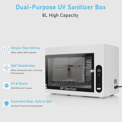 8L UV Cleaning Cabinet, High Capacity Nail Tool Cleaning Machine - Image 2
