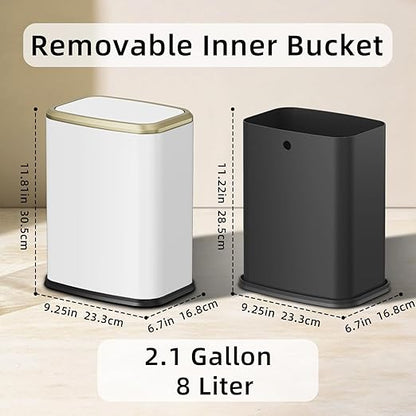8L/2.1 Gallon Small Bathroom Trash Can - Image 6