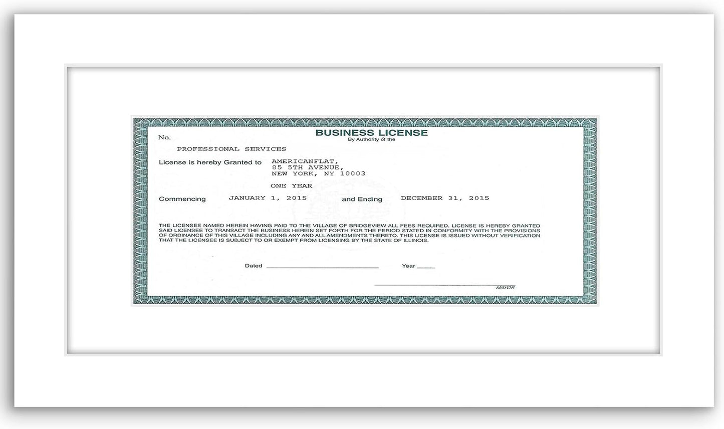 Americanflat 5x10 Document Frame - Matted to 3.5x8 - White | Engineered Wood construction, Shatter-resistant glass, displays certificates, certifications and licenses