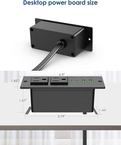 45W USB C Recessed Power Strip, Flush Mount Desk Recessed Outlet, Space-Saver - Image 7