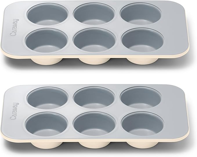 Caraway Nonstick Ceramic 6 Cup Muffin Pan Duo – Non-Toxic, PTFE & PFOA Free – by Caraway