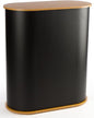 Trade Show Podium Counter with Shelf, Oval Shape, 41” High Wood Grain Top by Displays2go