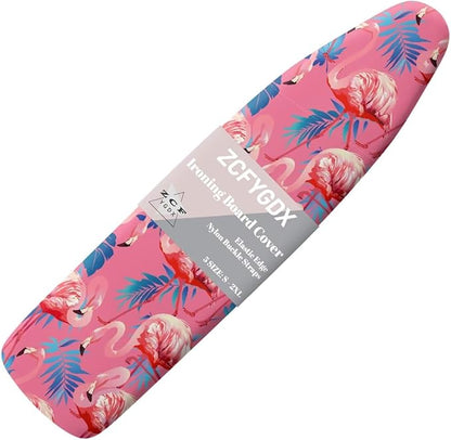 ZCFYGDX Flamingo Palm Leaf Print Ironing Board Covers Hook & Loop Elastic Edge by ZCFYGDX