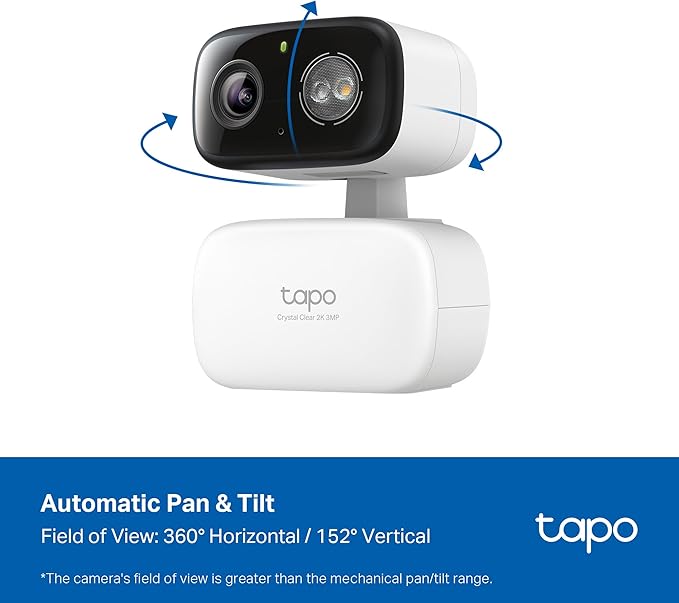 Tapo 2K Indoor/Outdoor Pan/Tilt Wired Security Camera - Image 3
