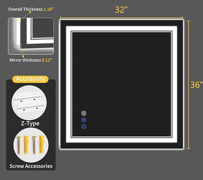 32"x36" LED Bathroom Mirror - Image 8