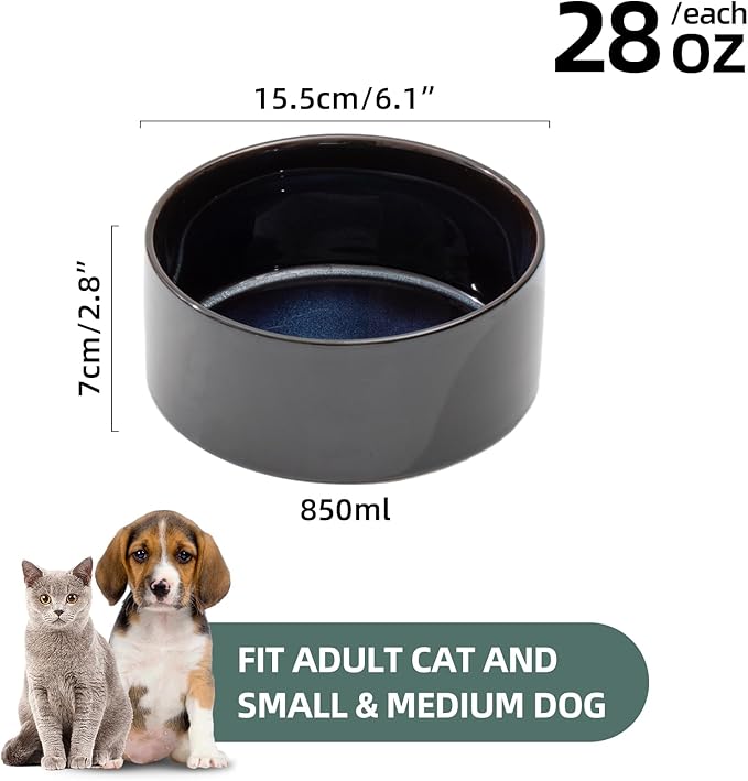 Ceramic 6.1inch Dog Bowls for Small and Medium Breed Dog Dish Pet Food and - Image 2