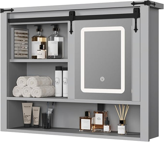 QUW 31" Farmhouse Bathroom Wall Cabinet, Bathroom Medicine Cabinets by QUW