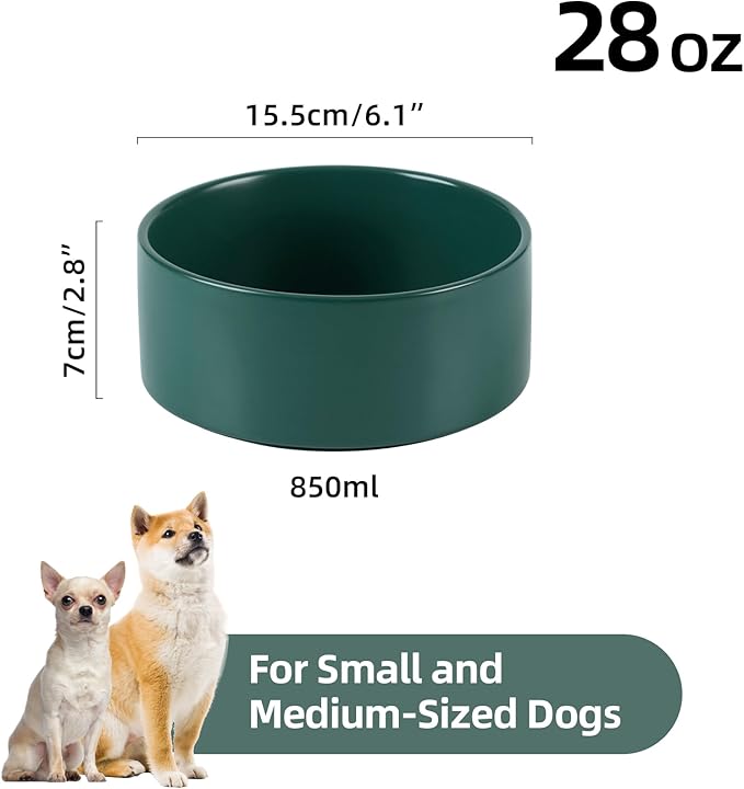 Ceramic 6.1inch Non-Slip Dog Food and Water Bowl - Image 2