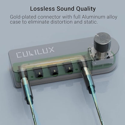 Cubilux Bidirectional 3.5mm Audio Switcher, Stereo 1/8” Aux Selector Box - Image 4