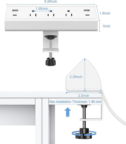 Jgstkcity Desk Clamp Power Strip, 40W Total Fast Charging Station, 2 PD 20W USB - Image 6