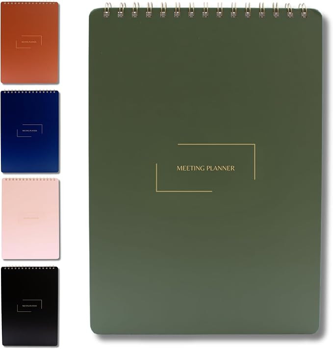 | Meeting Notebook for Work | 8.25" x 11.75" | Project Planner | Simple Design by MerelyHome