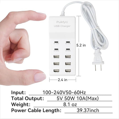 Puikfyni Portable USB C Charging Station, 4 -C- Ports, USB Charging hub - Image 7