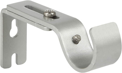 Heavy Duty Adjustable Curtain Rod Brackets Rod Holders for 1 Inch Rod, Silver Color, (Set of 2)