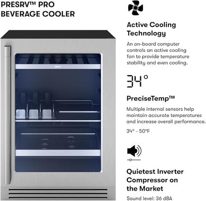 Zephyr 24" Wine Fridge & Beverage Refrigerator Single Zone Under Counter - Image 2