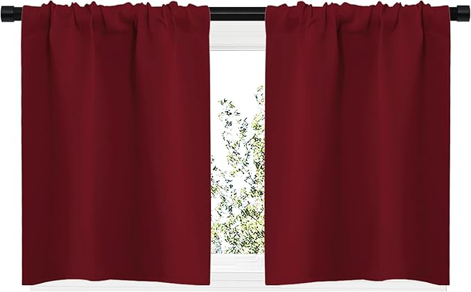 NICETOWN 20 inch Curtains for Small Windows, Thermal Insulated Privacy Short - Image 2