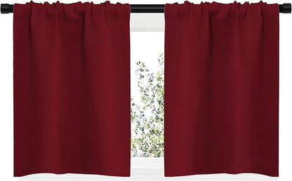 NICETOWN 20 inch Curtains for Small Windows, Thermal Insulated Privacy Short - Image 2