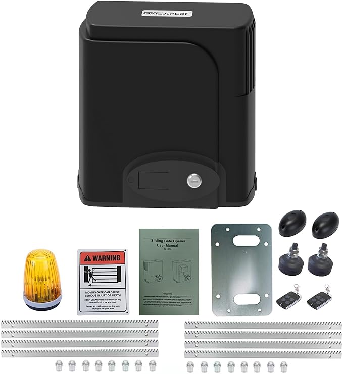 GATEXPERT Automatic Rack Sliding Gate Opener Kit- Gear Track Driveway Security by GATEXPERT