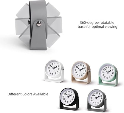 Analog Alarm Clock, Silent Non-Ticking Quartz Movement, Battery-Operated - Image 4