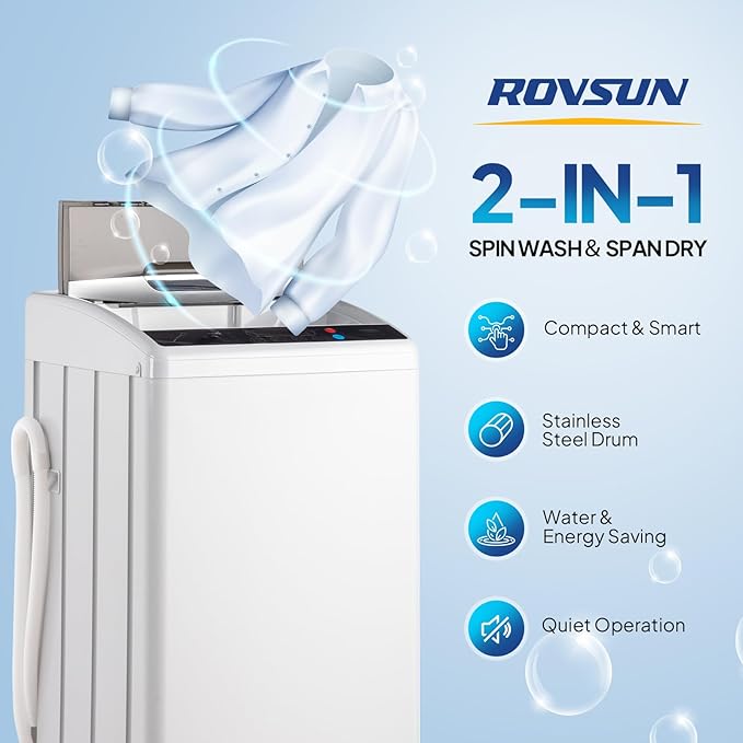 ROVSUN 2.6CuFt Clothes Dryer and 25LBS Full-Automatic Washing Machine Set - Image 7