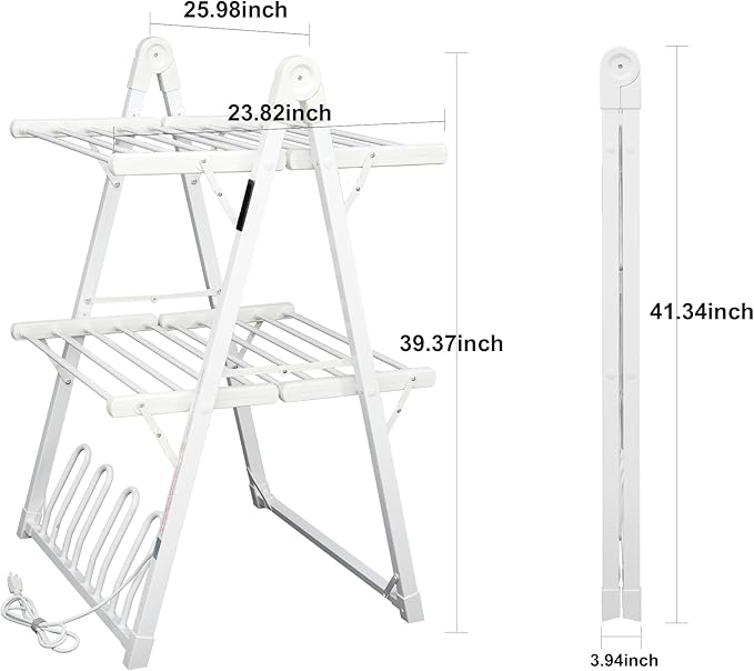 SHARNDY Electric Heated Clothes Drying Rack, Foldable Heated Garment Dryer - Image 4