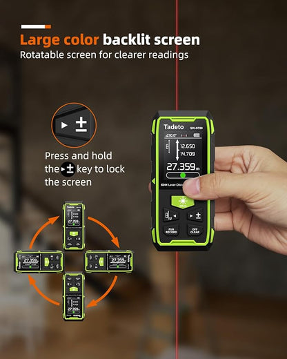Tadeto Dual Laser Measuring Tool, 393FT/120M Bilateral Laser Measurement Tool - Image 5