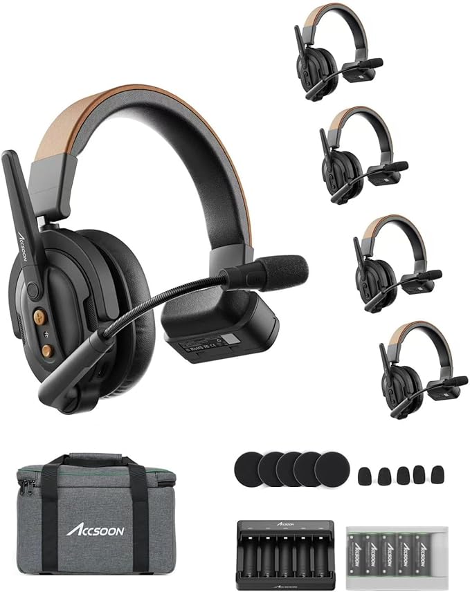 Accsoon Como SE Wireless Headset Intercom System 5-Person Full Duplex 1312ft by Accsoon