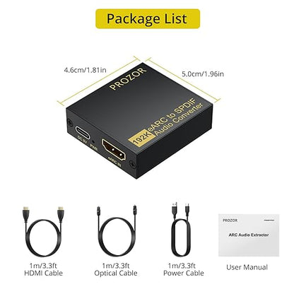 PROZOR eARC/ARC to Optical Audio Extractor, Enhanced eARC Audio Converter - Image 7